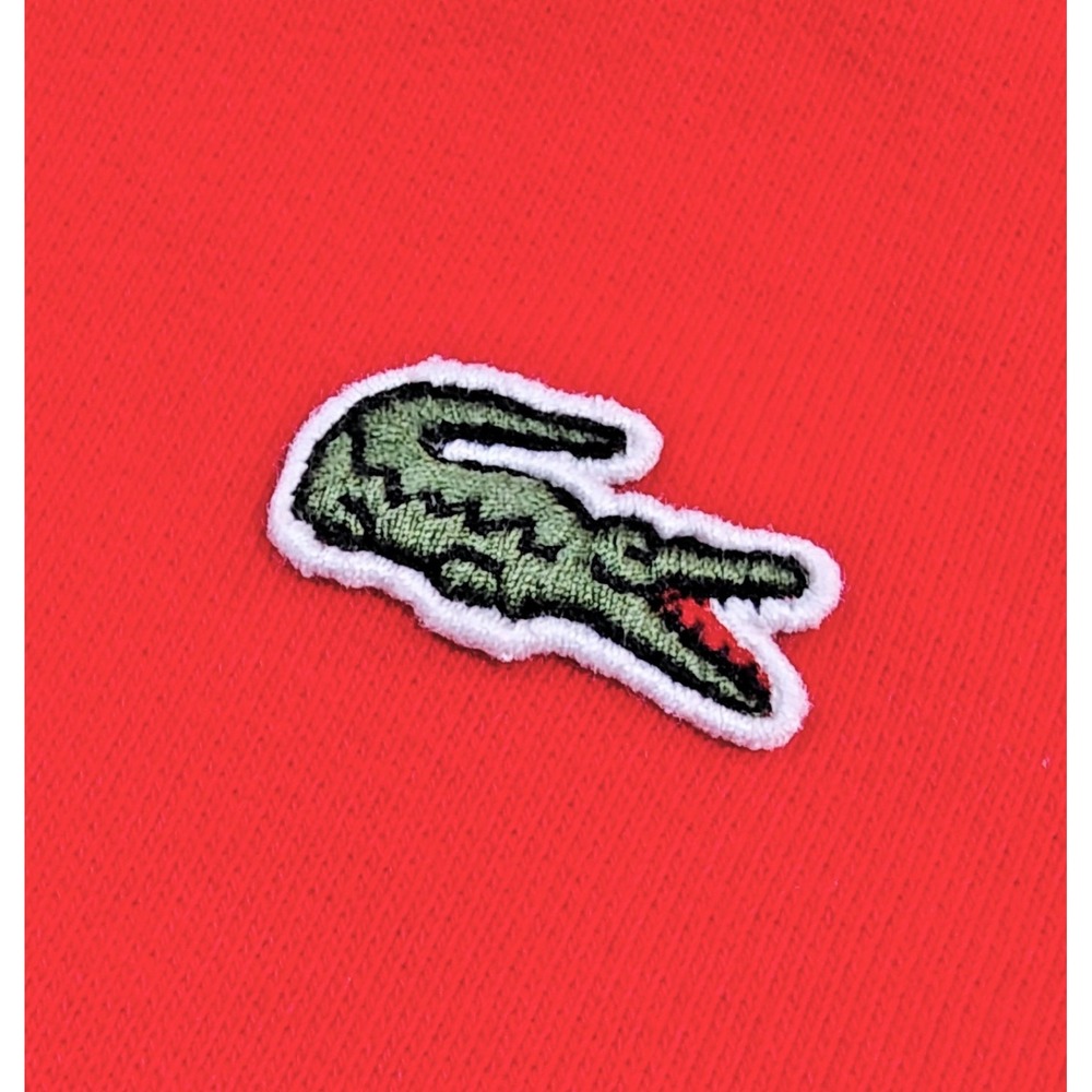 Lacoste Sport Hoodie Mens Large Red Full Zip Cotton Blend Fleece Sweatshirt Logo - Picture 5 of 15